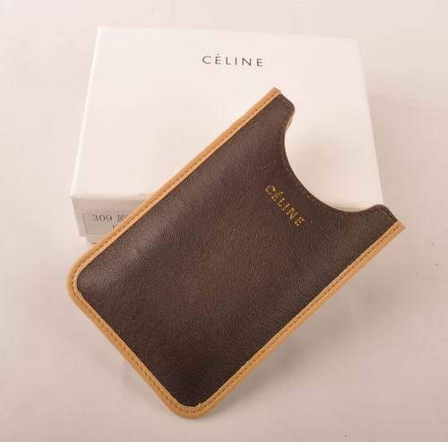 Celine Iphone Case - Celine 309 Coffee Original Leather - Click Image to Close